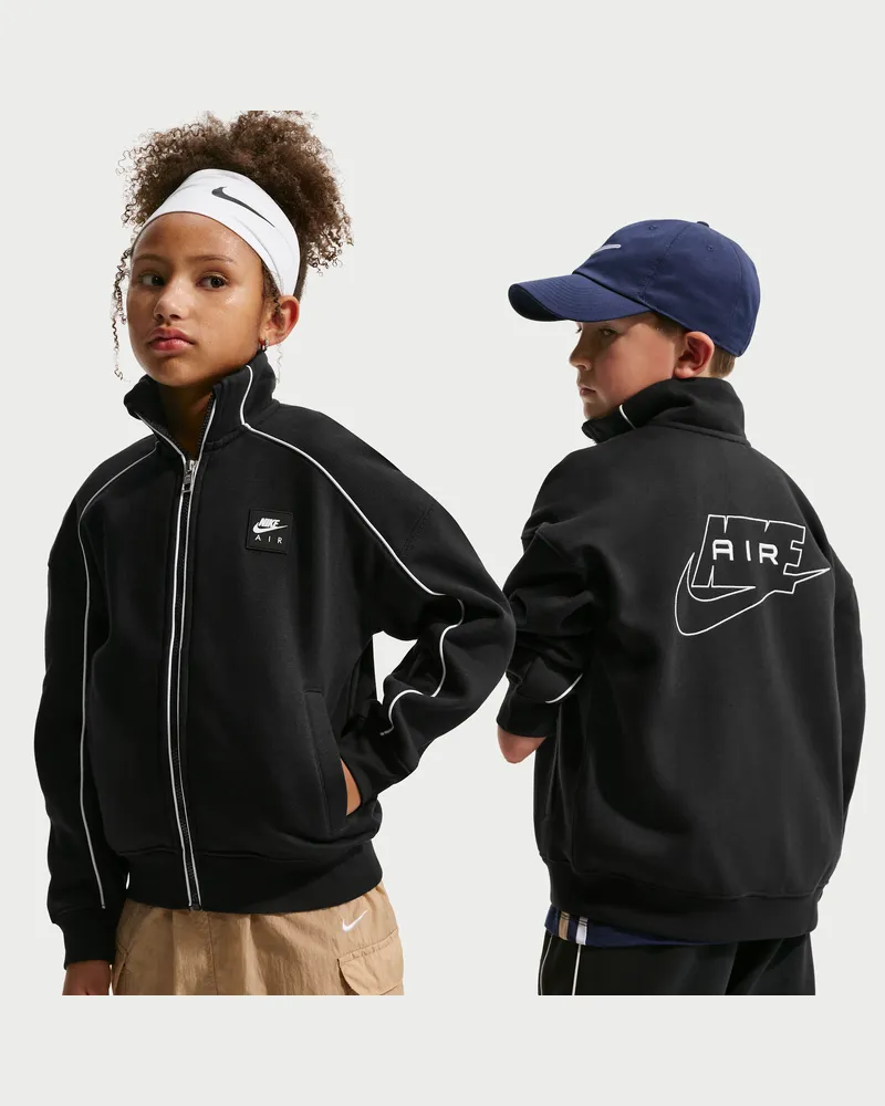 Nike Air Fleece-Trainingsjacke (ältere Kinder) - Schwarz Schwarz