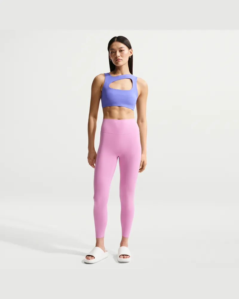 Nike Zenvy 7/8-Leggings mit hohem Bund und ohne Frontnaht (Damen) - Lila Lila