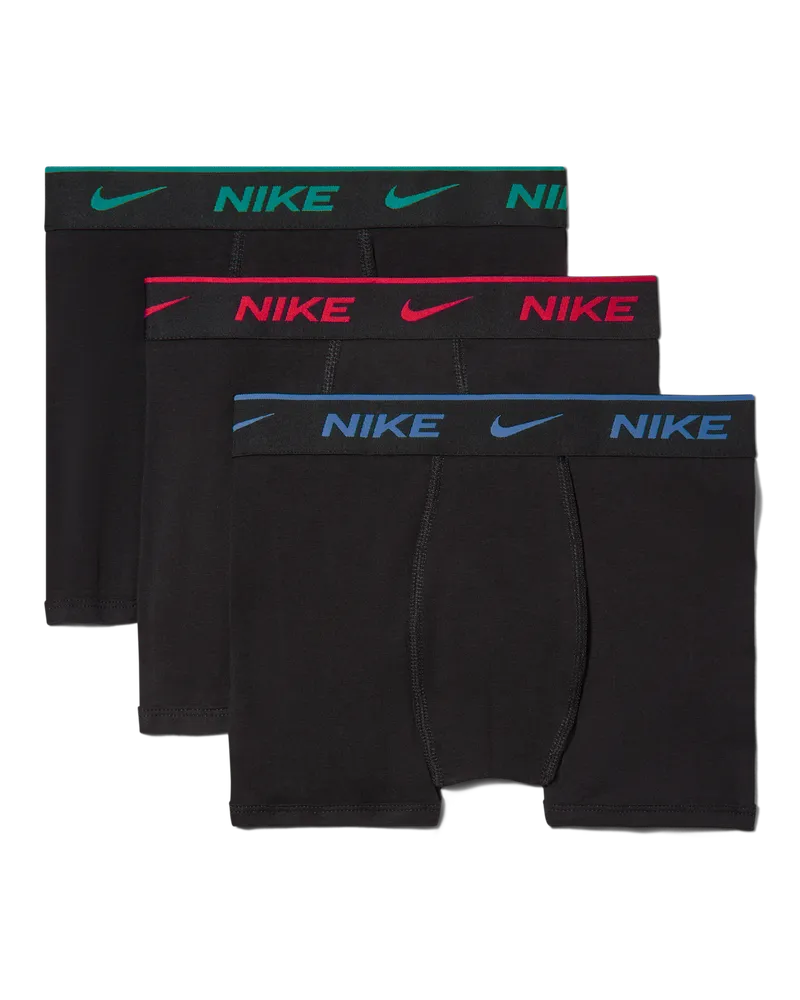 Nike Dri-FIT Boxershorts mit farbigem Bund aus Baumwolle (3er-Pack, ältere Kinder) - Rot Rot