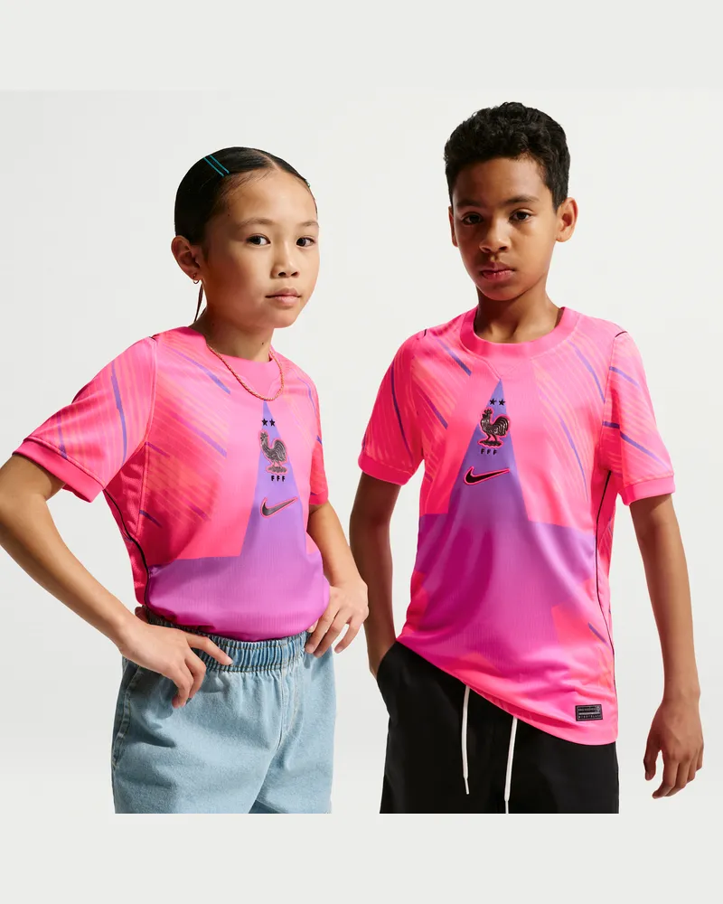 Nike FFF 2026 Stadion Goalkeeper  Dri-FIT Replika kurzärmliges Fußballtrikot (ältere Kinder) - Pink Pink