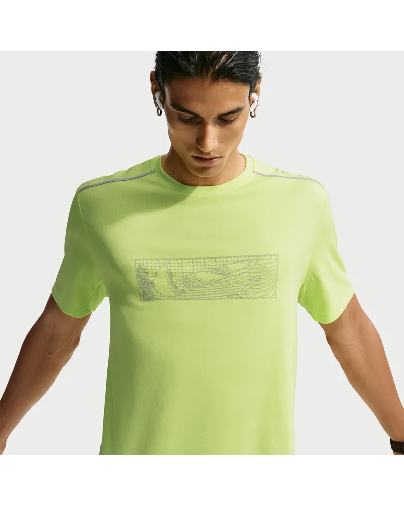 Nike Miler Dri-FIT wintertaugliches Laufoberteil mit UV-Schutz (Herren) - Gelb Gelb
