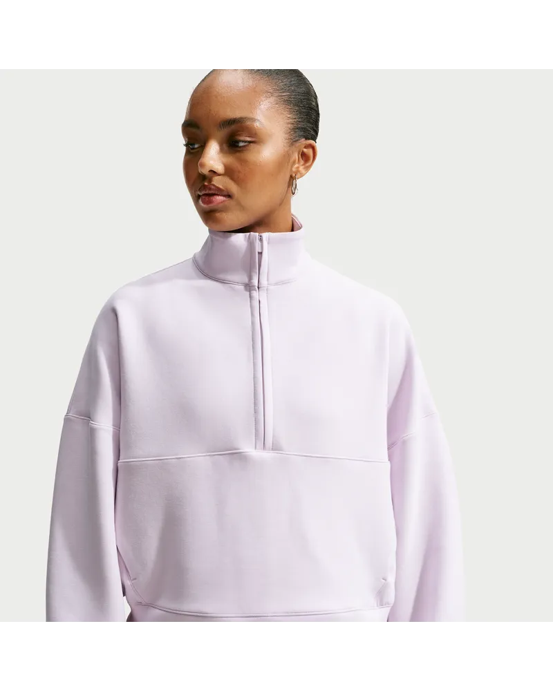 Nike 24.7 ImpossiblySoft Oversize-Oberteil mit Dri-FIT-Technologie und Halbreißverschluss (Damen) - Lila Lila