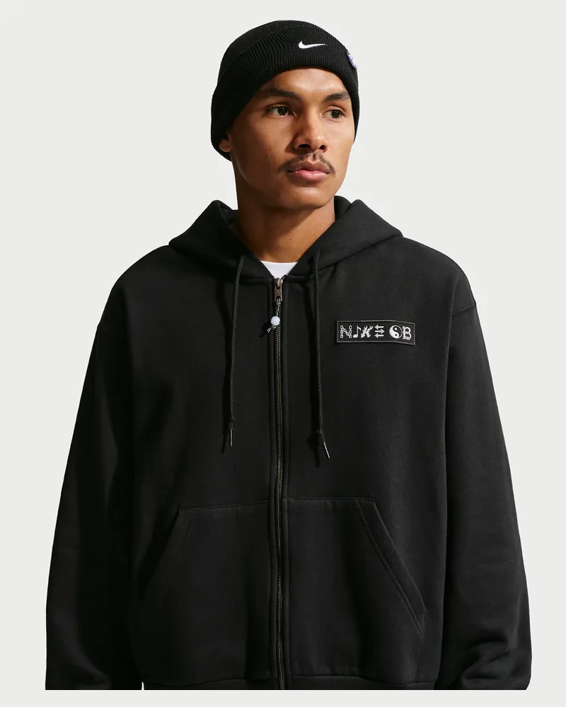 Nike SB Fleece-Skateboard-Kapuzenjacke - Schwarz Schwarz