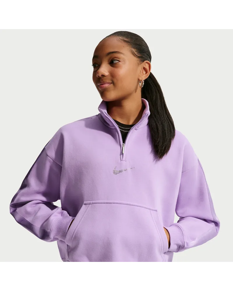Nike Studio Fleece Sweatshirt mit Viertelreißverschluss (ältere Kinder, Mädchen) - Lila Lila