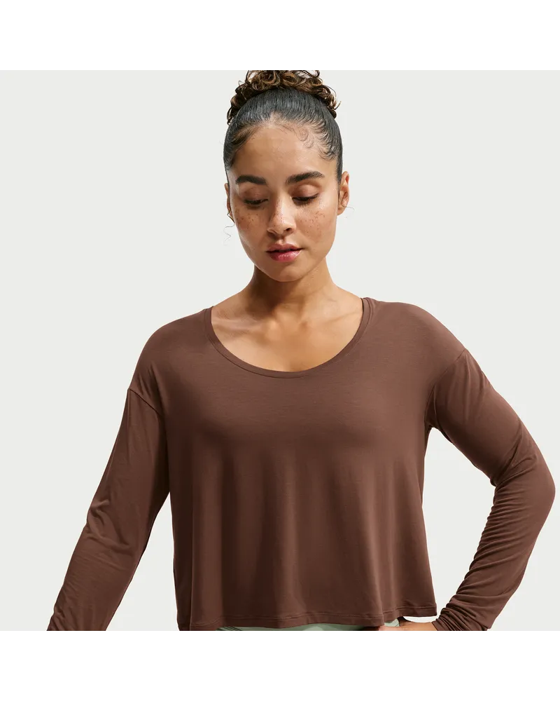 Nike Zenvy Dri-FIT Longsleeve für Damen - Braun Braun
