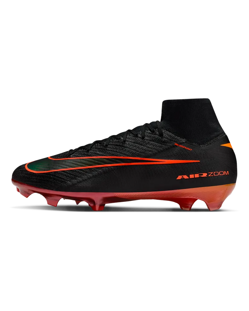 Nike Mercurial Superfly 10 Elite LV8 High-Top-Fußballschuh für normalen Rasen - Schwarz Schwarz