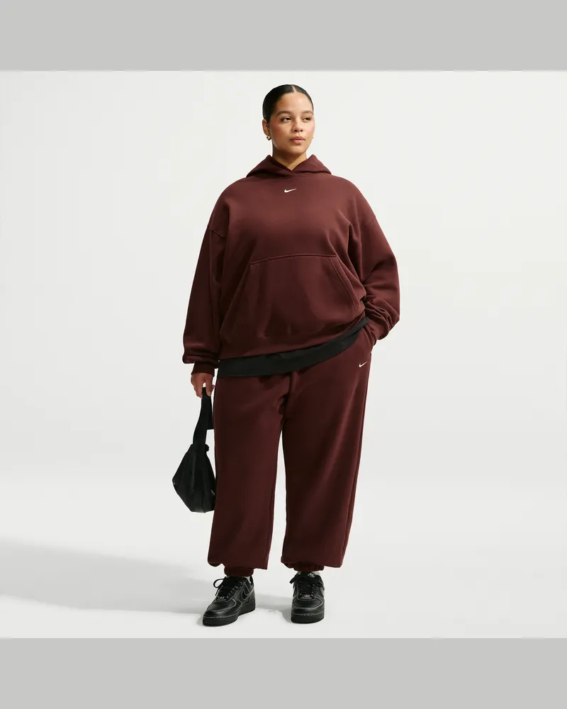Nike Studio Fleece Medium Weight Oversize-Hose mit hohem Bund und Bündchen (Damen, große Größen) - Lila Lila