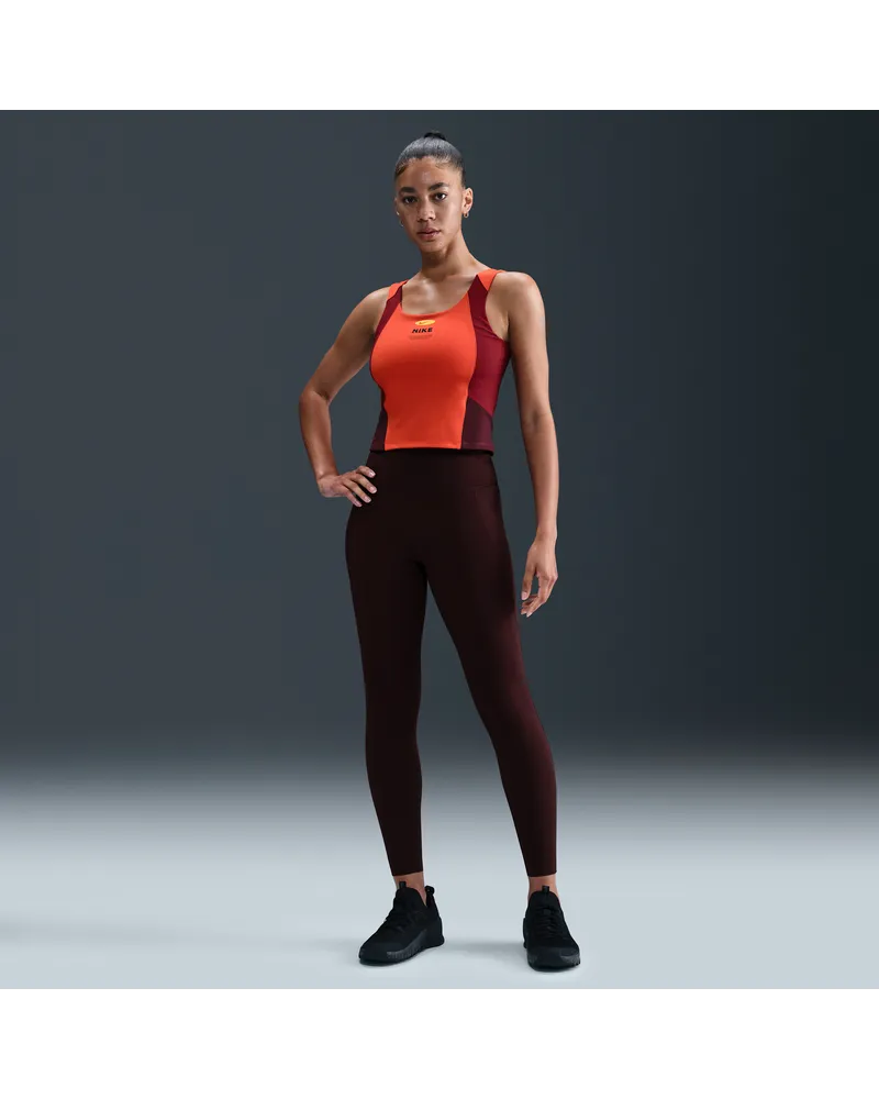 Nike Universa 7/8-Leggings mit hohem Bund und ohne Frontnaht (Damen) - Rot Rot