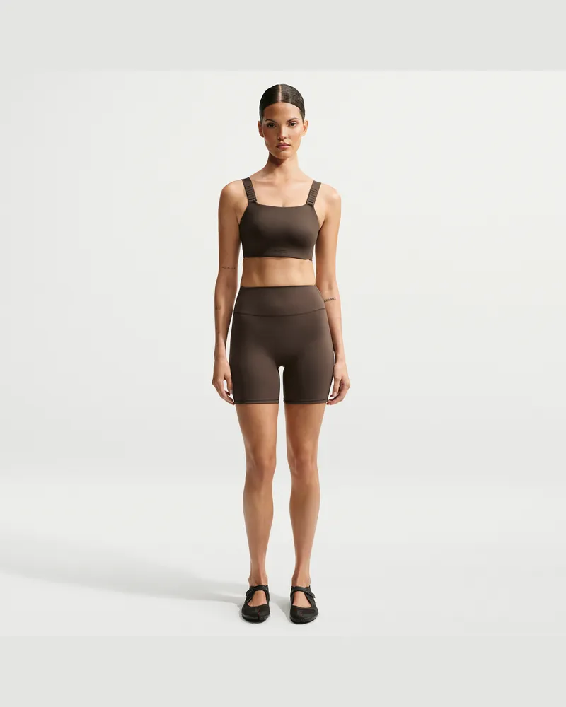 Nike SKIMS Matte Damen-Bike-Shorts mit hohem Bund (ca. 12,5 cm) - Braun Braun