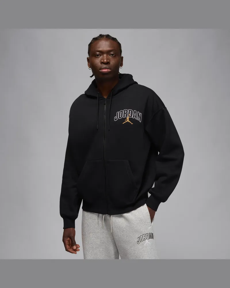 Jordan Brooklyn Fleece Oversize-Kapuzenjacke (Herren) - Schwarz Schwarz