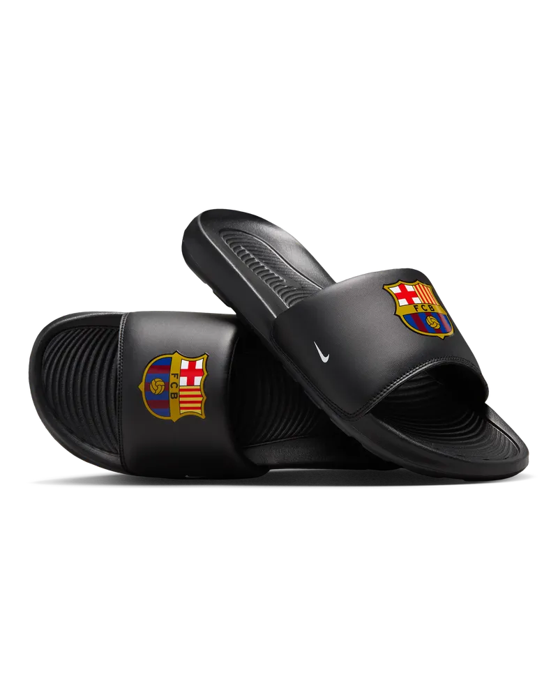 Nike FC Barcelona Victori One  Fußball-Slides (Herren) - Schwarz Schwarz