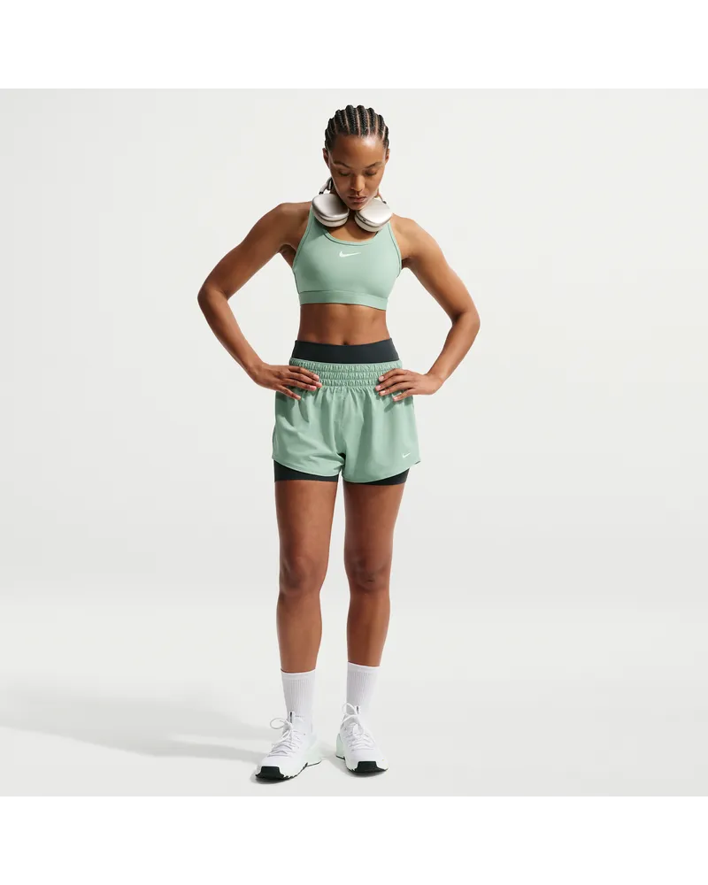 Nike One Dri-FIT-Shorts mit mittelhohem Bund und Futter für Damen (ca. 7,5 cm) - Grün Grün
