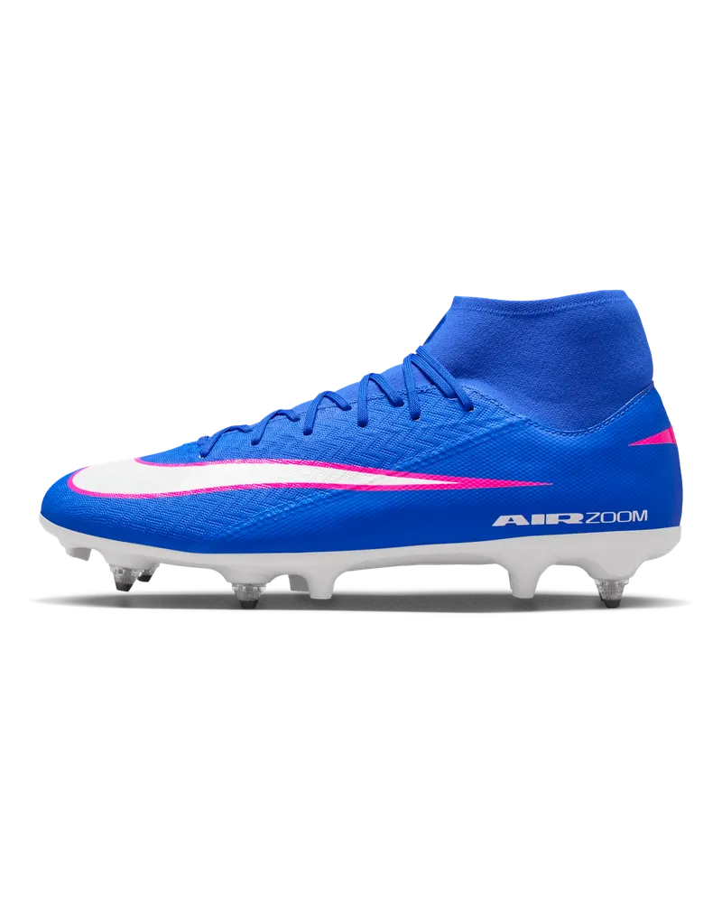 Nike Mercurial Superfly 10 Academy High-Top-Fußballschuh für weichen Rasen - Blau Blau