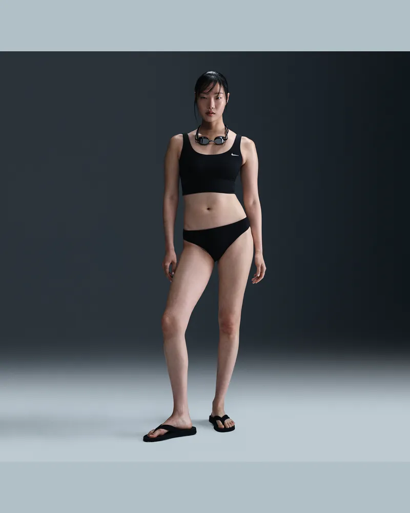 Nike Swim Essential Hipster-Bikinihose (Damen) - Schwarz Schwarz