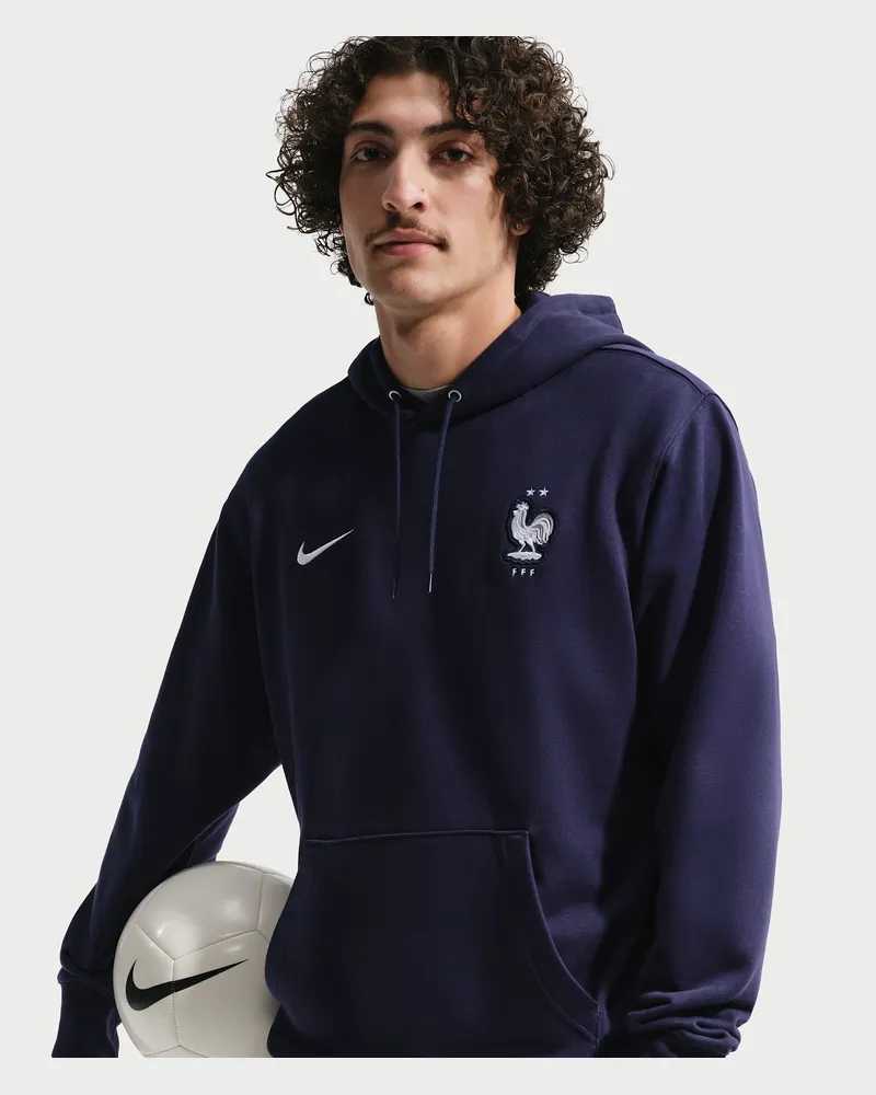 Nike FFF Club  Fußball-Hoodie aus French-Terry für Herren - Blau Blau