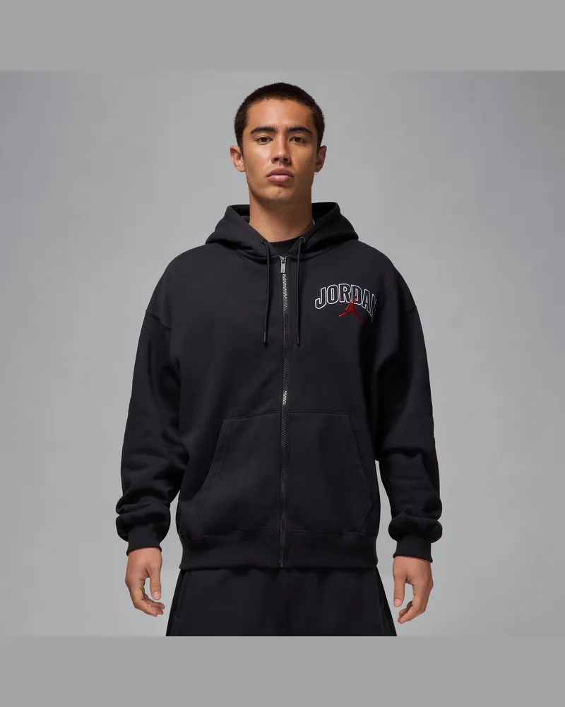 Jordan Brooklyn Fleece Oversize-Kapuzenjacke (Herren) - Schwarz Schwarz