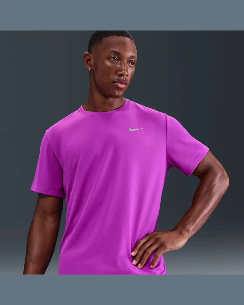 Nike Miler Nike Dri-FIT UV Kurzarm-Laufoberteil für Herren - Lila Lila
