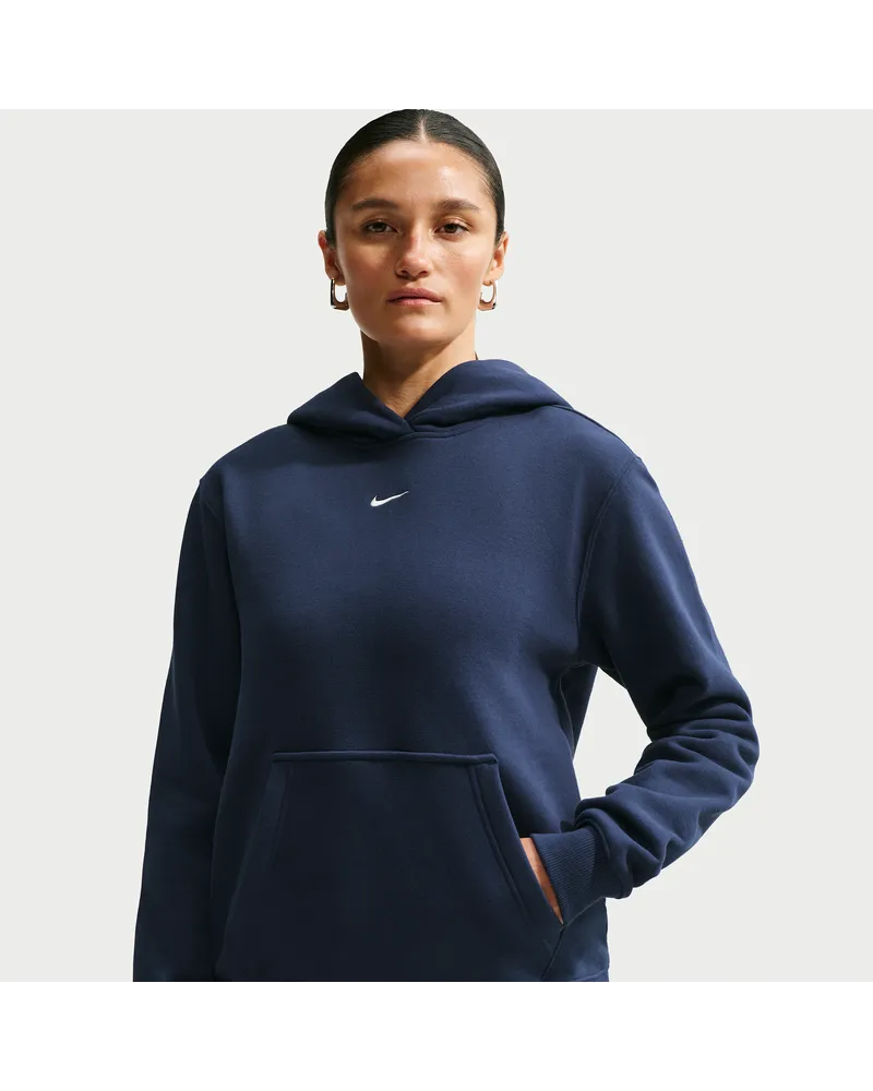 Nike Studio Fleece mittelschwerer Kapuzenpullover (Damen) - Blau Blau
