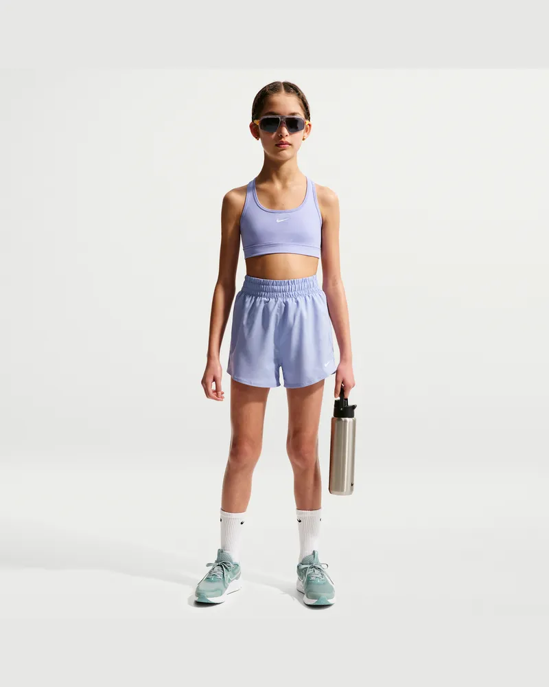 Nike One Dri-FIT Web-Trainingsshorts mit hohem Bund für ältere Kinder (Mädchen) - Lila Lila