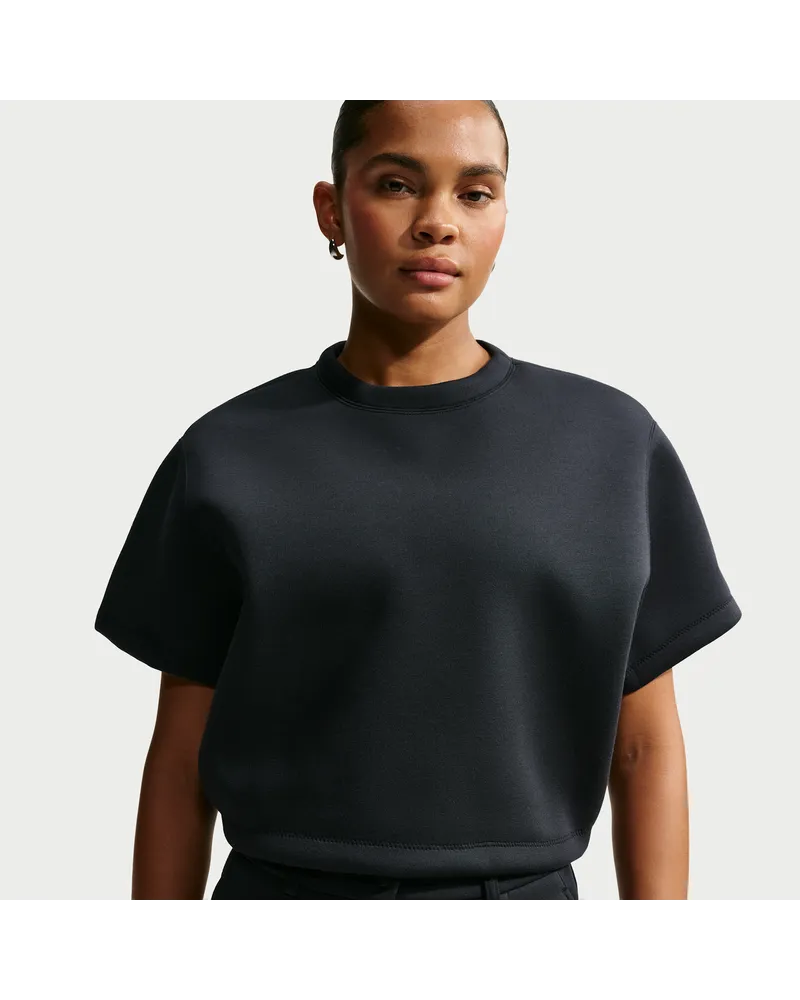 Nike Pregame Fleece Oversize-Top mit verkürztem Schnitt (Damen) - Schwarz Schwarz