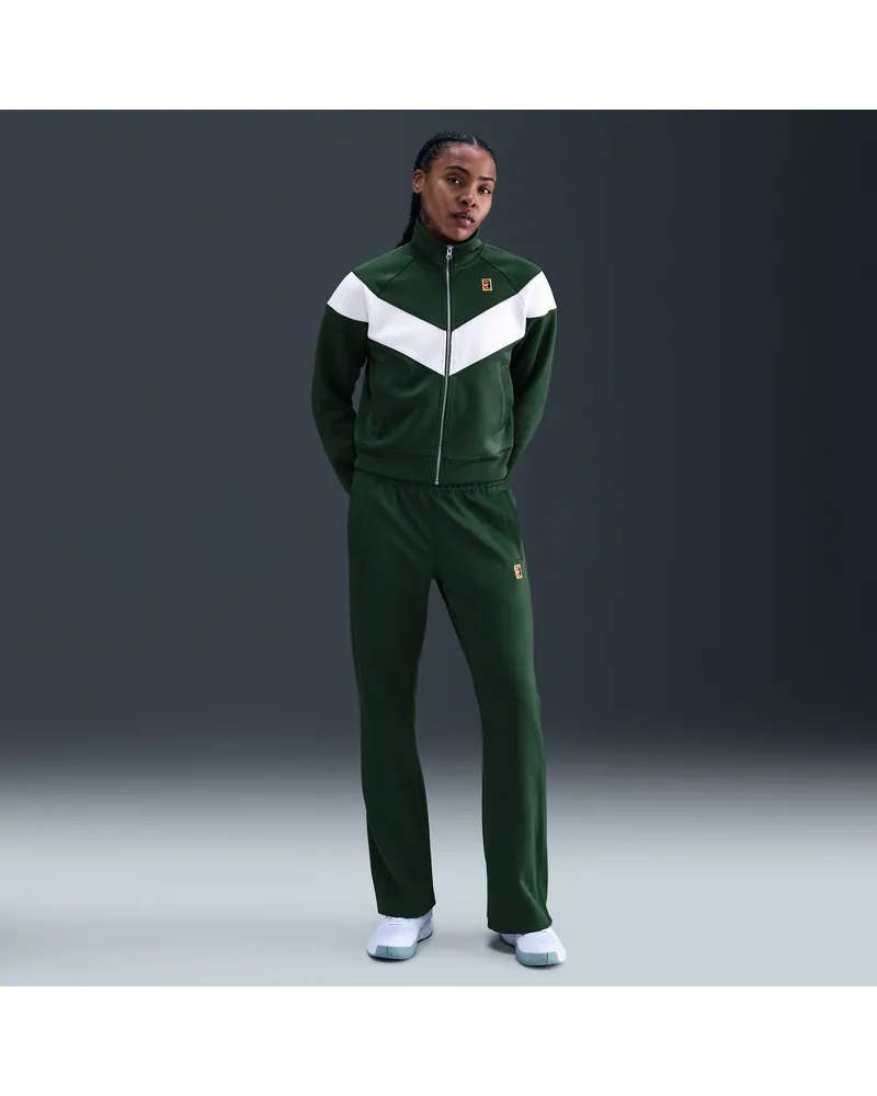 Nike Court Heritage Windrunner Tennishose mit mittelhohem Bund (Damen) - Grün Grün