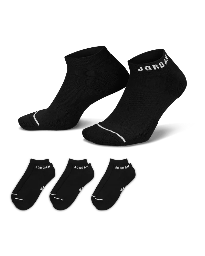 Jordan Everyday No-Show-Socken für jeden Tag (3 Paar) - Schwarz Schwarz