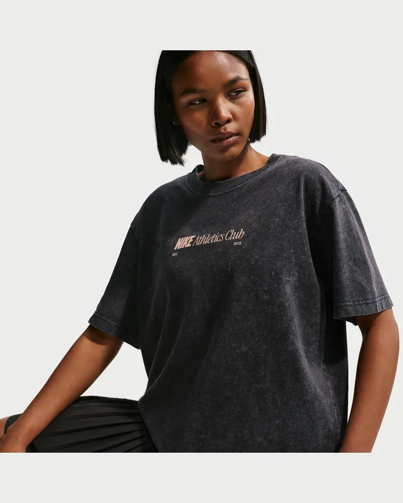 Nike Classic Oversize-T-Shirt (Damen) - Schwarz Schwarz