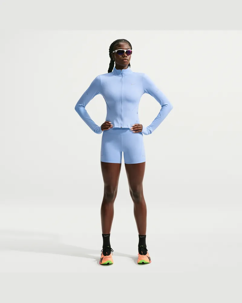 Nike Swift Damen-Laufshorts mit hohem Taillenbund und Taschen (ca. 10 cm) - Blau Blau