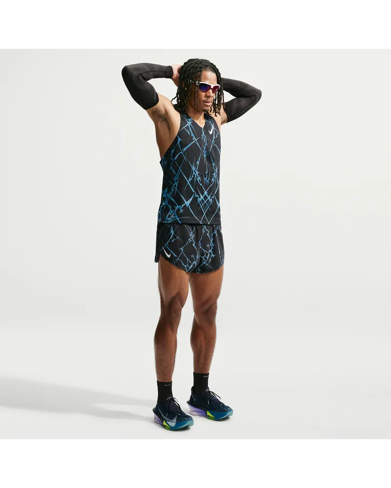 Nike AeroSwift Dri-FIT ADV Laufshorts mit Print (Herren) - Schwarz Schwarz