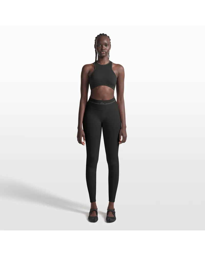 Nike SKIMS Leggings mit 66 cm hohem Bund und nahtlosem Rippmaterial (Damen) - Schwarz Schwarz