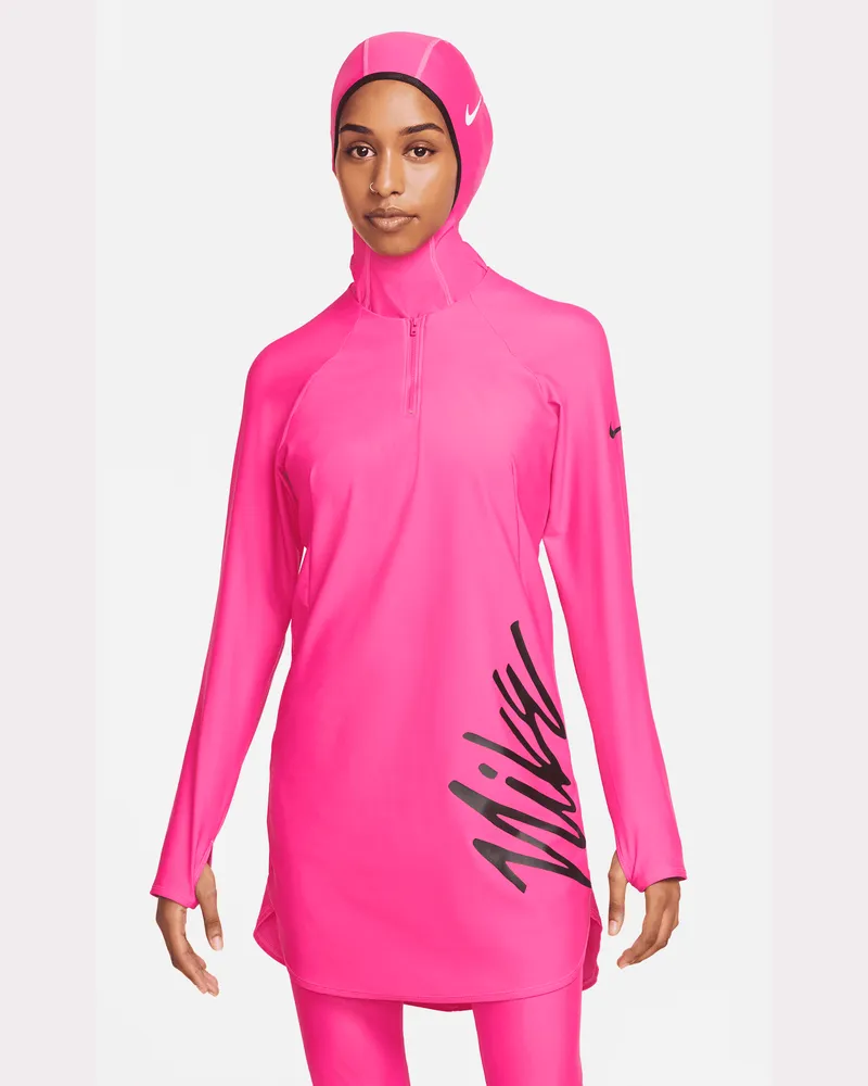 Nike Victory Logo Schwimm-Tunika mit durchgehendem Schutz für Damen - Pink Pink