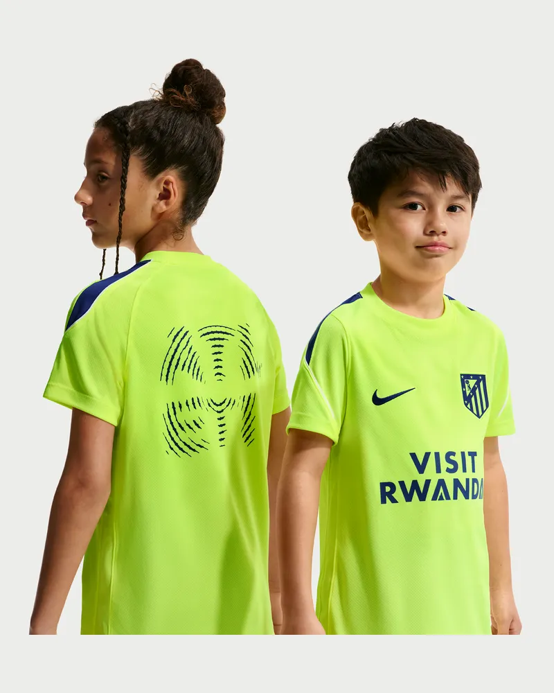 Nike Atlético Madrid Strike  Dri-FIT Kurzarm-Fußballoberteil (ältere Kinder) - Gelb Gelb
