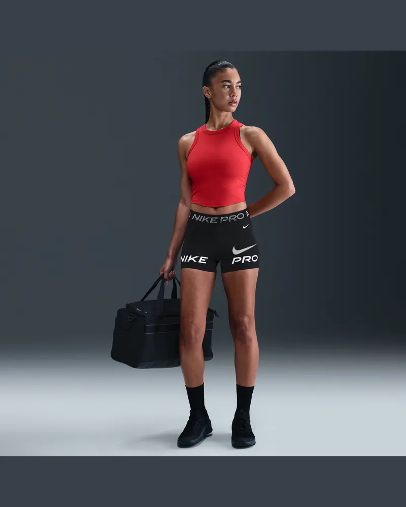 Nike Pro Grafik Bike-Shorts mit mittelhohem Bund (Damen, ca. 7,5 cm) - Schwarz Schwarz