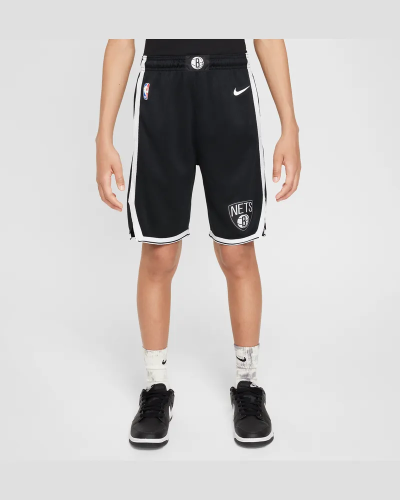 Nike Brooklyn Nets 2023/24 Icon Edition  NBA Swingman Shorts für ältere Kinder (Jungen) - Schwarz Schwarz