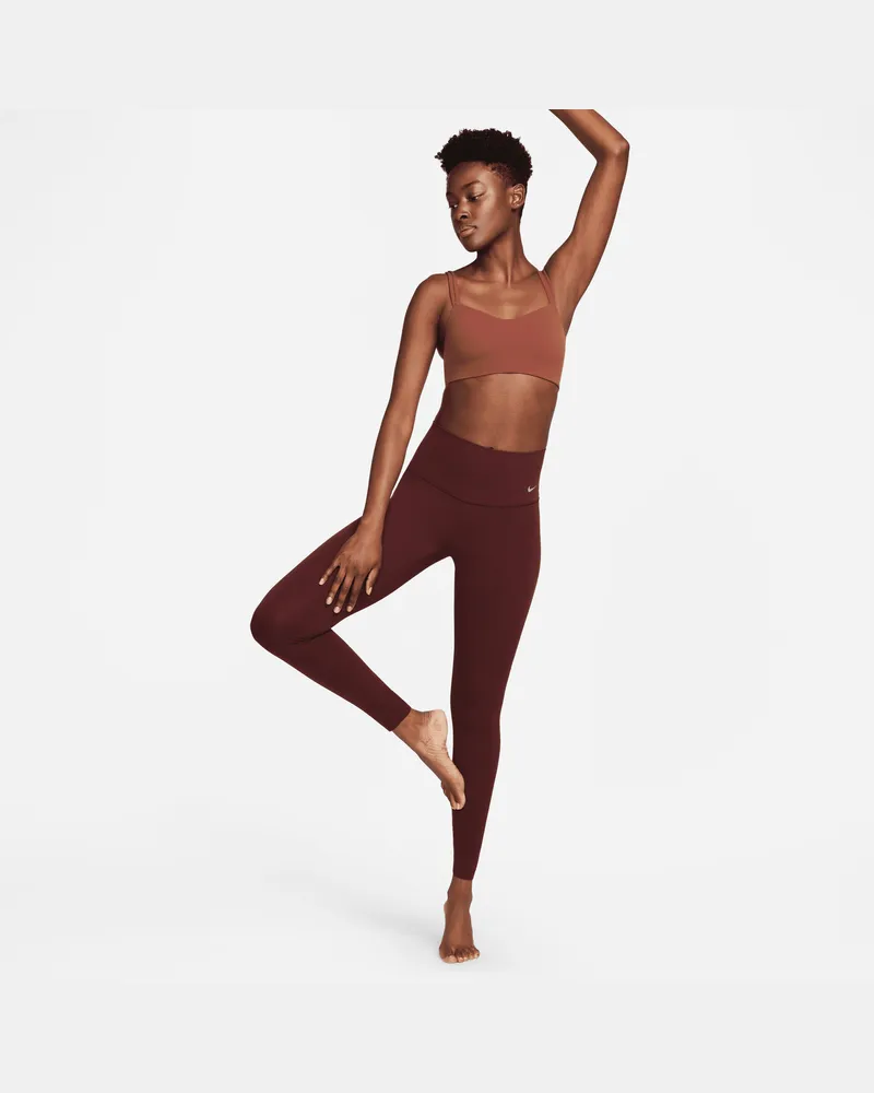 Nike Zenvy Leggings in voller Länge mit hohem Bund (Damen) - Rot Rot