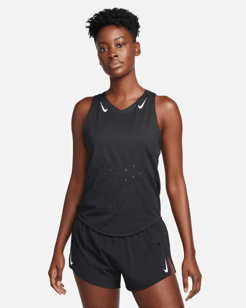 Nike AeroSwift Dri-FIT ADV Lauf-Singlet für Damen - Schwarz Schwarz