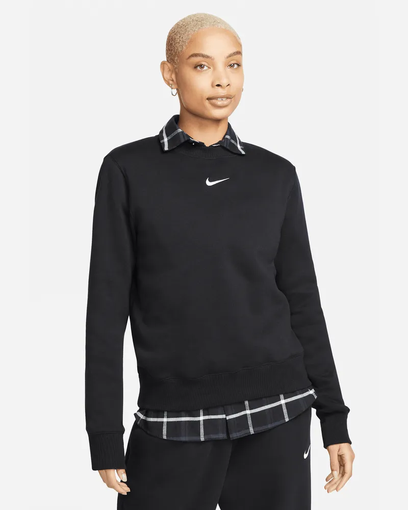 Nike Sportswear Phoenix Fleece Damen-Sweatshirt mit Rundhalsausschnitt - Schwarz Schwarz