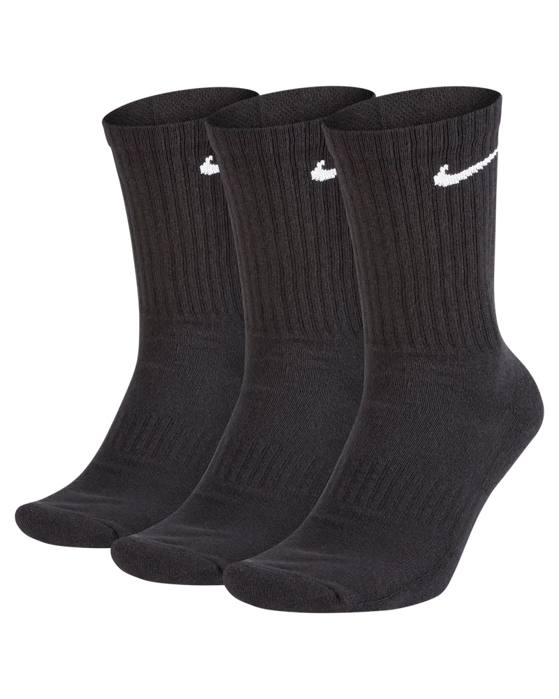 Nike Everyday Cushioned Crew-Trainingssocken (3 Paar) - Schwarz Schwarz