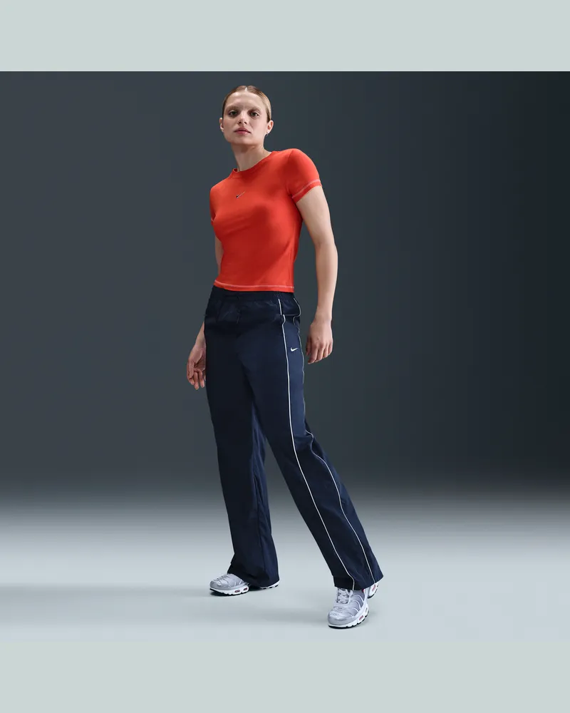 Nike Windrunner Webhose mit offenem Saum und hohem Taillenbund (Damen) - Blau Blau