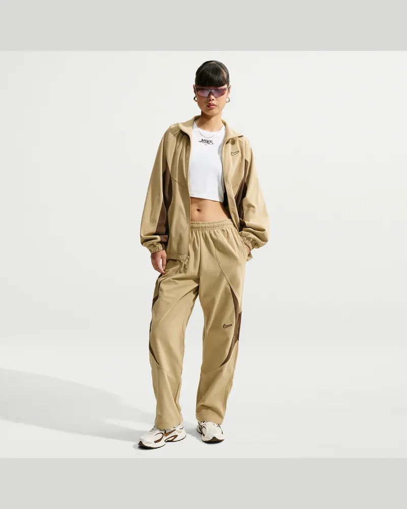Nike weite Track-Pants aus Cord mit mittelhohem Bund (Damen) - Braun Braun