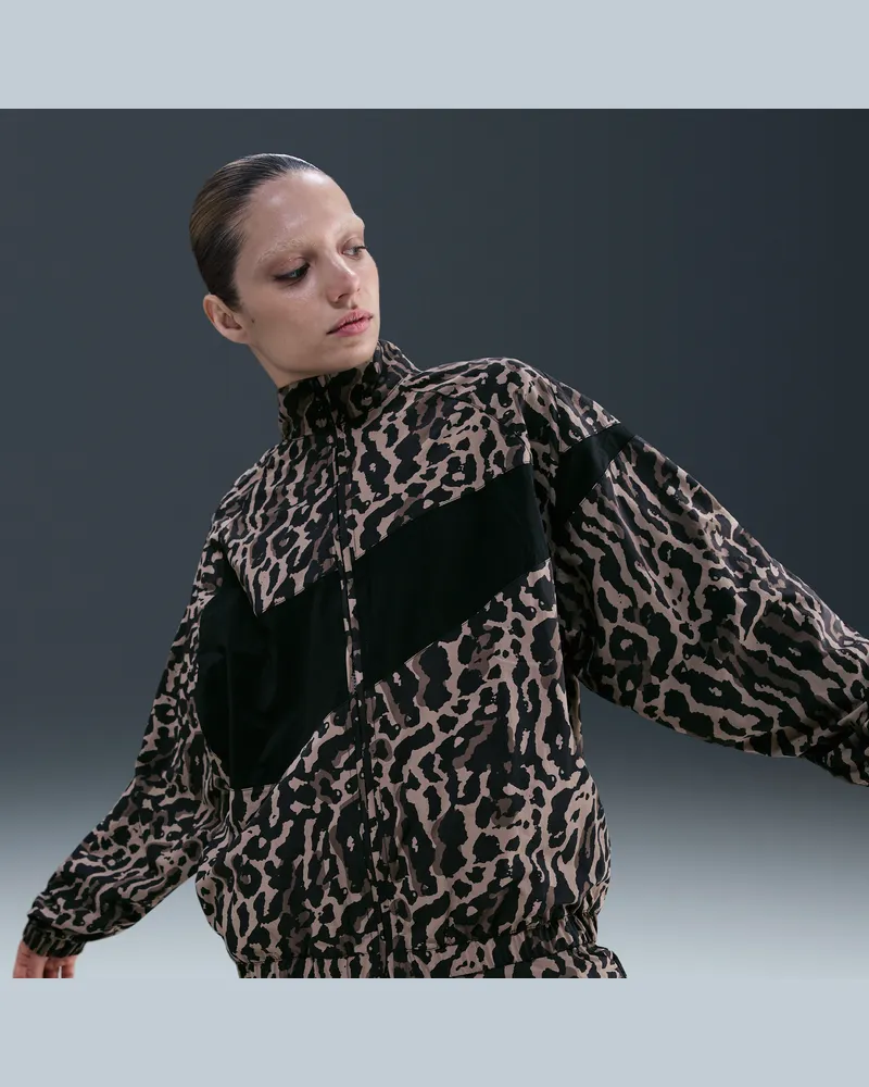 Nike Webjacke mit Print für Damen - Schwarz Schwarz