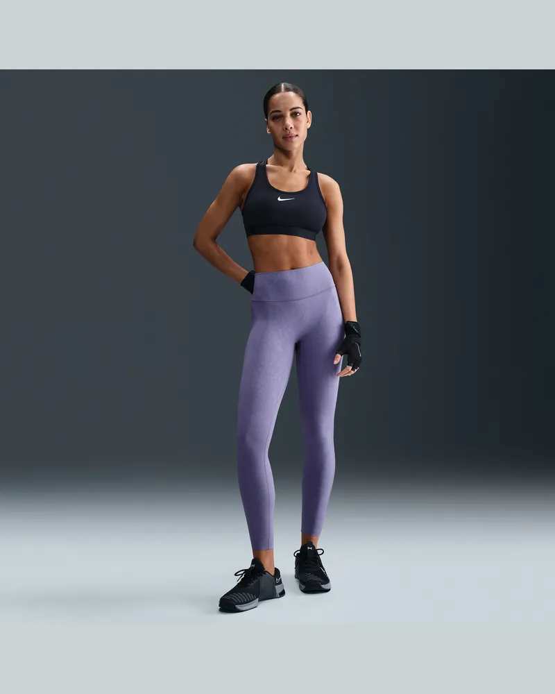 Nike Universa 7/8-Leggings mit hohem Bund und Blumendesign ohne Frontnaht (Damen) - Lila Lila