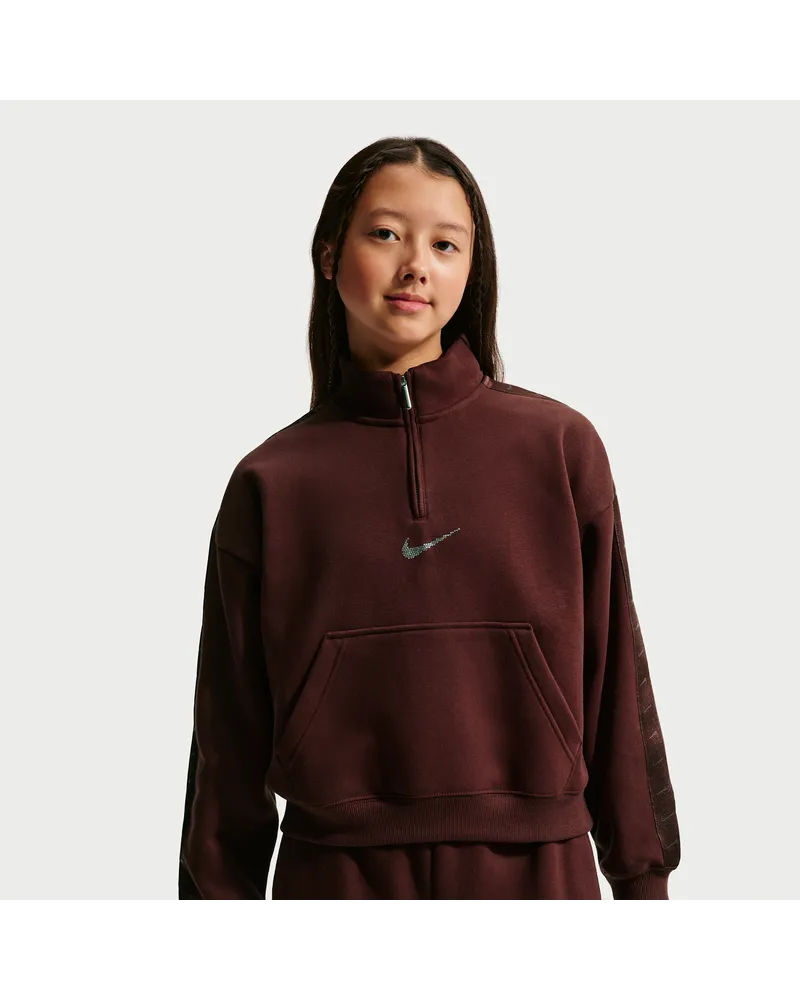 Nike Studio Fleece Sweatshirt mit Viertelreißverschluss (ältere Kinder, Mädchen) - Lila Lila