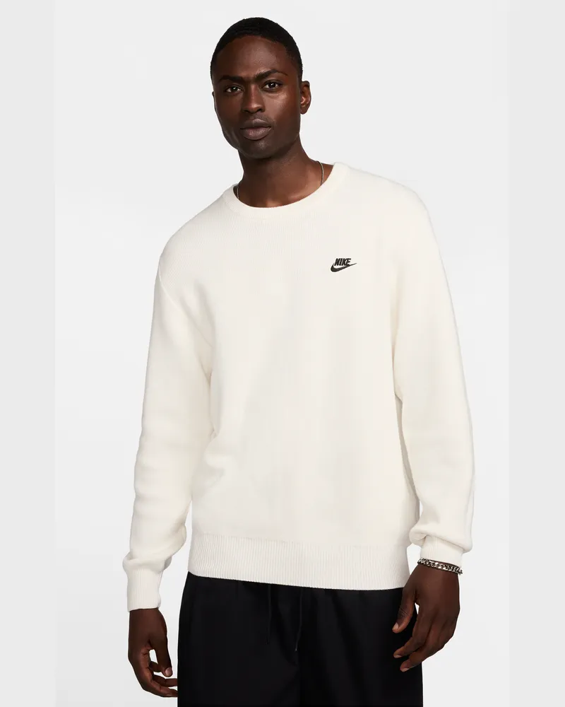 Nike Club Pullover mit Rundhalsausschnitt (Herren) - Weiß Weiß