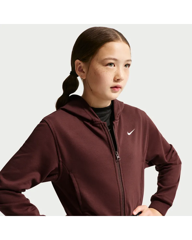 Nike Pro Fleece Dri-FIT-Kapuzenjacke (ältere Kinder) (Mädchen) - Lila Lila
