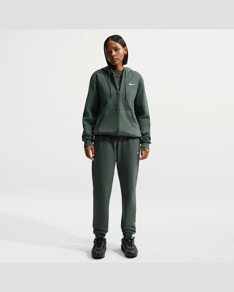 Nike Studio Fleece Medium Weight Hose mit mittelhohem Bund und Bündchen (Damen) - Grün Grün