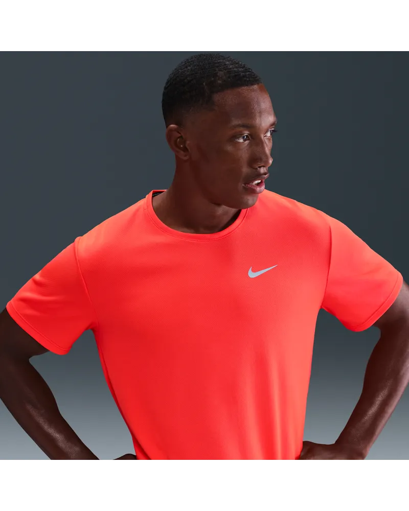 Nike Miler Nike Dri-FIT UV Kurzarm-Laufoberteil für Herren - Rot Rot