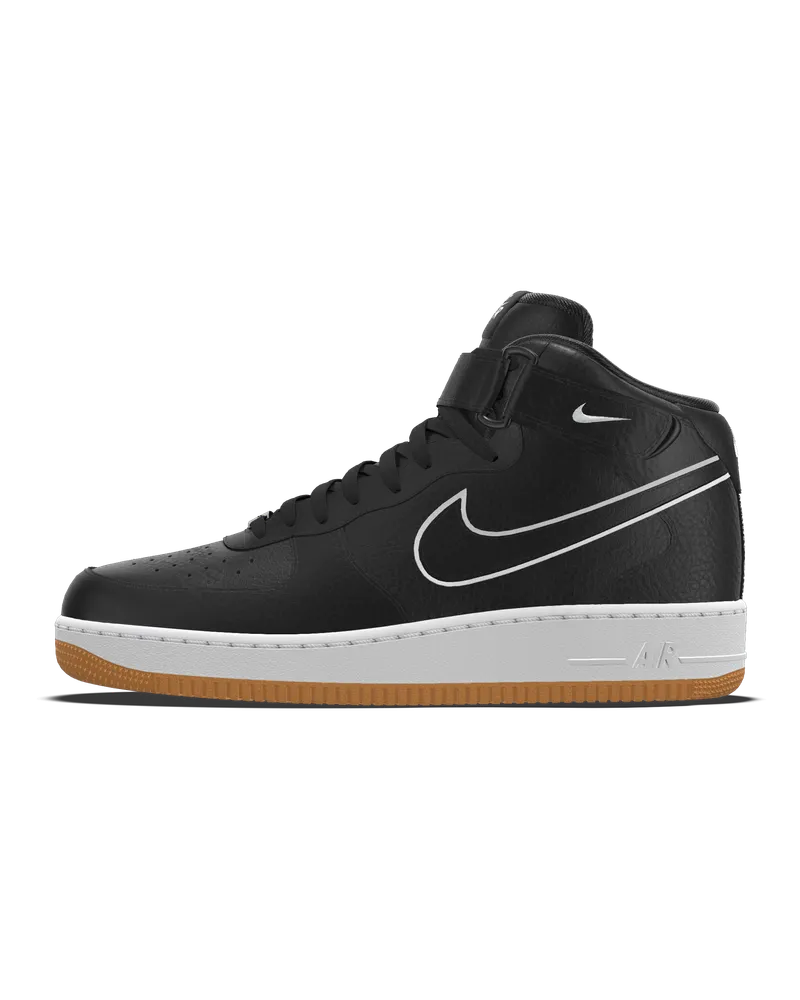 Nike Air Force 1 Mid By You personalisierbarer Damenschuh - Schwarz Schwarz