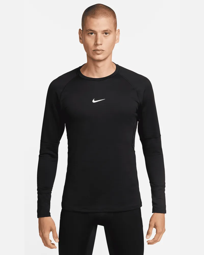 Nike Pro Warm Longsleeve für Herren - Schwarz Schwarz