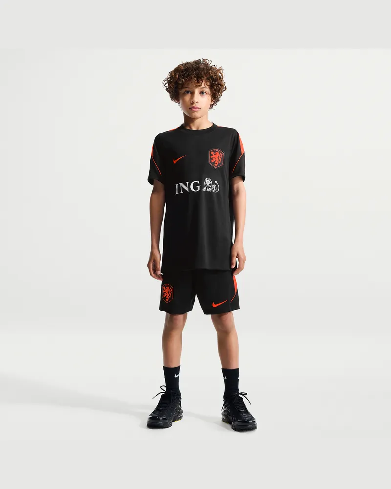 Nike Niederlande Strike  Dri-FIT Strick-Fußballshorts für ältere Kinder - Schwarz Schwarz